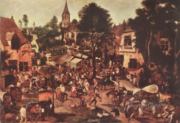 Pieter Brueghel el Joven Painting - Fiesta del pueblo género campesino Pieter Brueghel el Joven